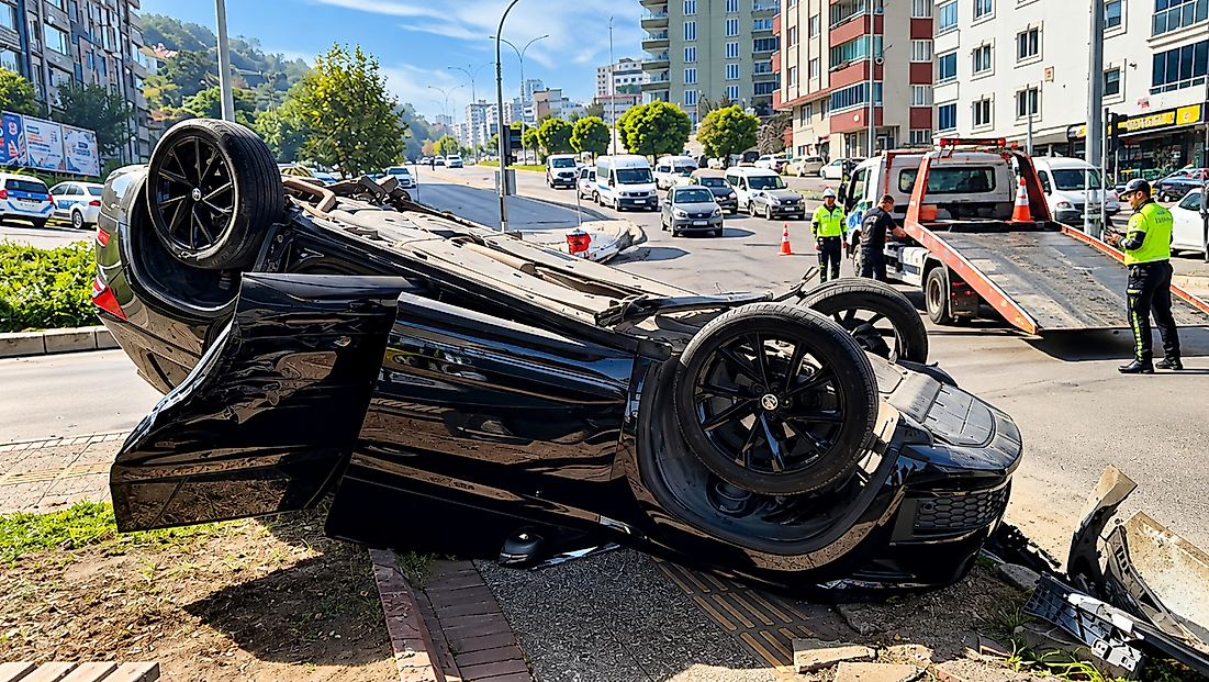 Samsun'da Kaza! Cip Devrildi, 1 Kişi Yaralı