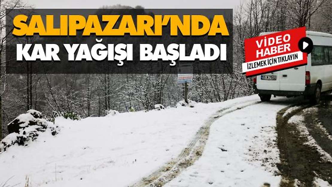 Samsun'un Salıpazarı İlçesinde kar yağışı başladı.