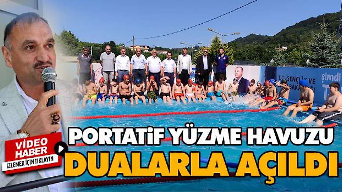 Salıpazarı'nda Portatif Yüzme Havuzu Dualarla Açıldı