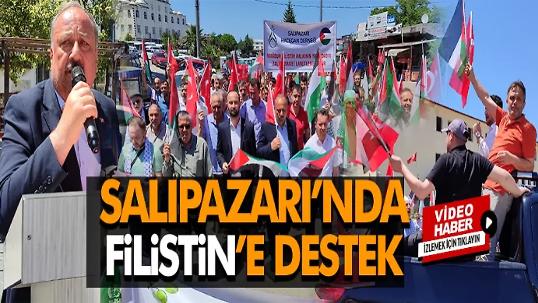 Salıpazarı'nda Filistin'e destek yürüyüşü düzenlendi.
