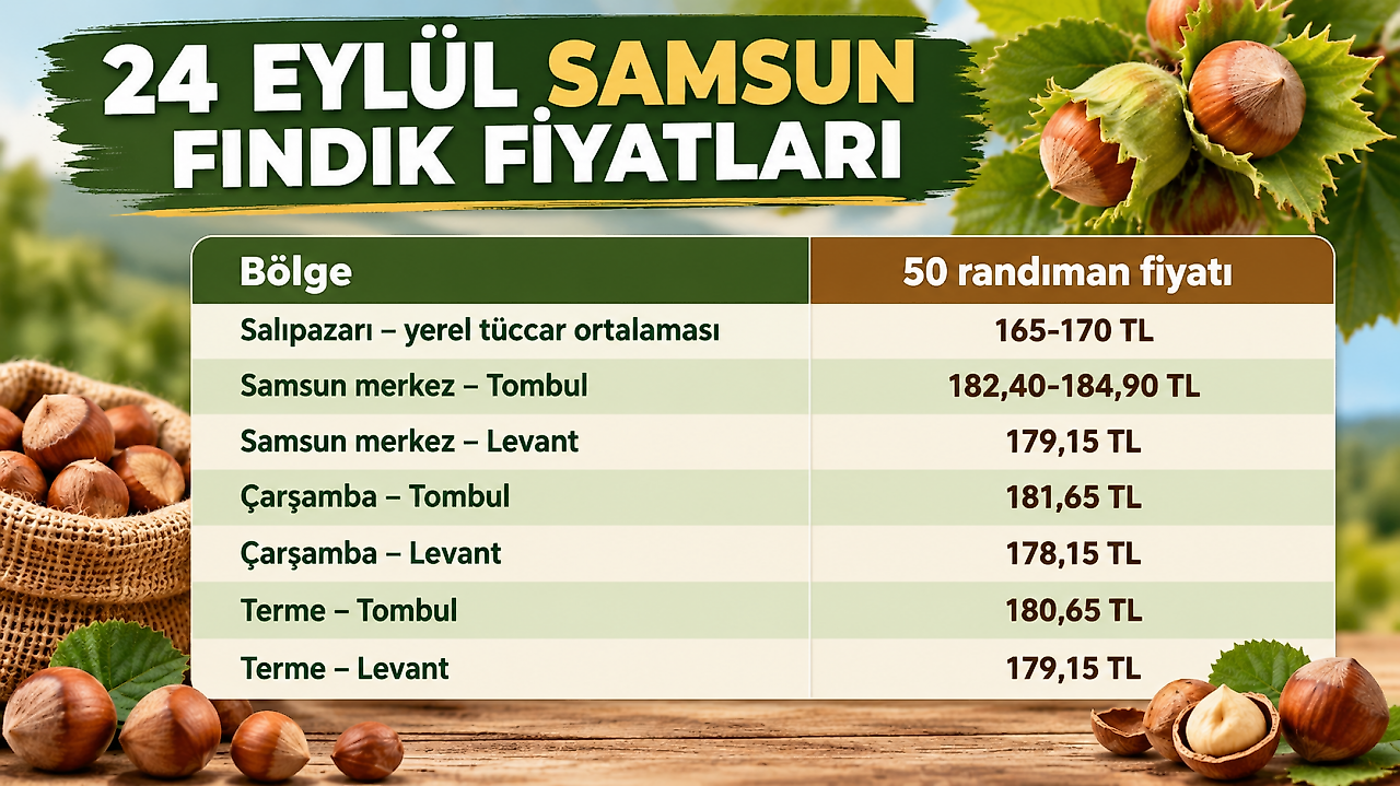 24 Eylül Fındık Fiyatları: Salıpazarı'nda 50 Randıman Kaç TL?