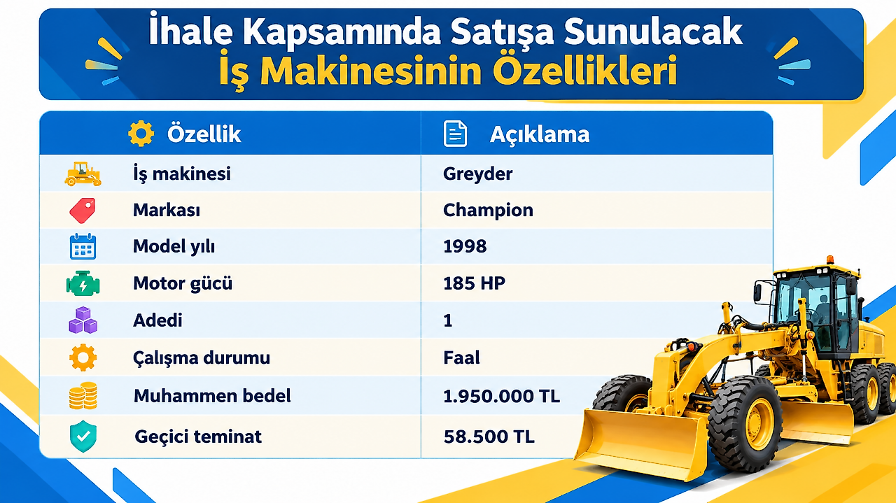 Salıpazarı Belediyesi 1998 Model Greyderi Satışa Çıkarıyor!