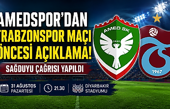 Amedspor'dan Trabzonspor maçı öncesi sağduyu çağrısı
