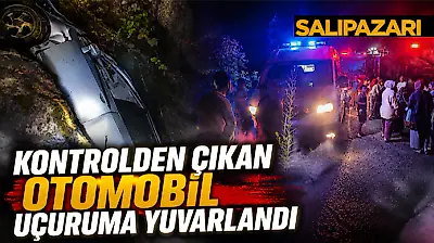Kontrolden Çıkan Otomobil Uçuruma Yuvarlandı