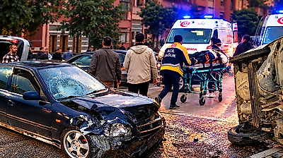 İki Otomobil Çarpıştı! 4 Kişi Yaralandı