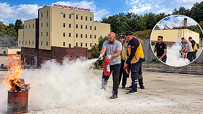 Salıpazarı Devlet Hastanesi'nde dikkat çeken tatbikat