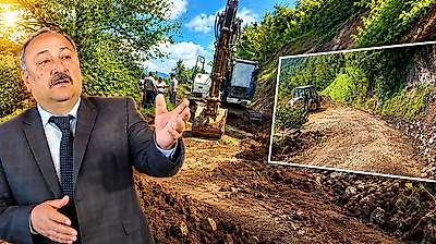 Salıpazarı'nda Heyelan Sonrası Bozulan Yollar Onarılıyor