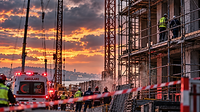 Samsun'da inşaatta feci kaza: İskeledeki işçi yaşamını yitirdi