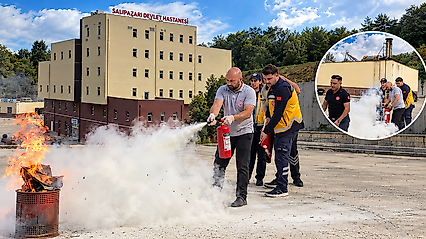Salıpazarı Devlet Hastanesi'nde dikkat çeken tatbikat