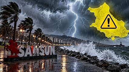 Samsun'a Sarı Kodlu Uyarı: Kuvvetli Sağanak Geliyor