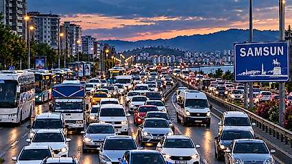 Samsun'un Trafik Yükü Büyüyor: 558 Bin 937 Taşıt