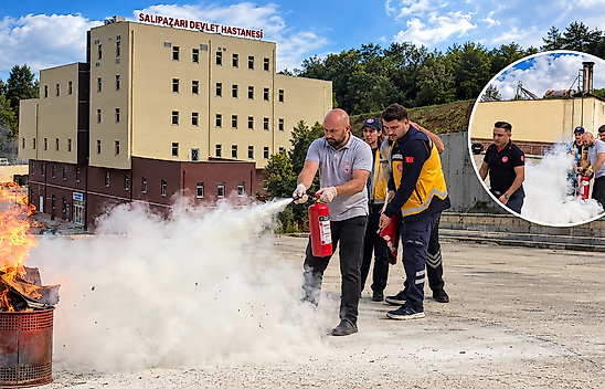 Salıpazarı Devlet Hastanesi'nde dikkat çeken tatbikat