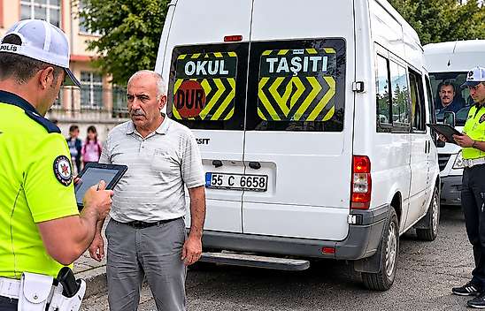 Salıpazarı'nda Okul Servislerine Sıkı Denetim