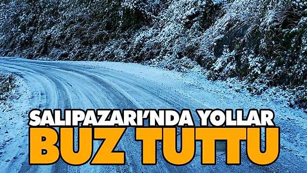 Salıpazarı'nda Yollar Buz Tuttu
