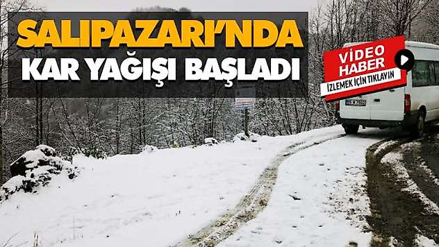 Samsun'un Salıpazarı İlçesinde kar yağışı başladı.