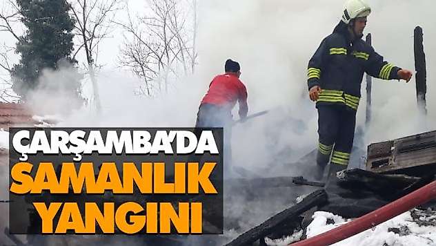 Çarşamba'da Samanlık Yangını