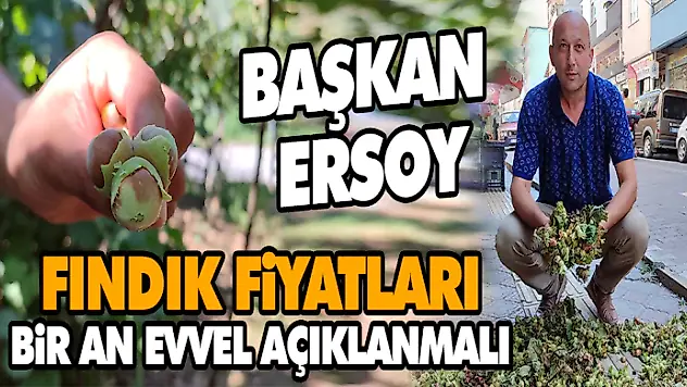 Başkan Ersoy, Fındık Fiyatları Bir An Evvel Açıklanmalı