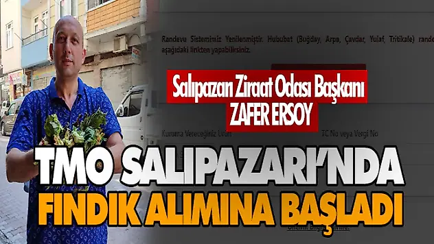 TMO Salıpazarı'nda Fındık Alımına Başladı