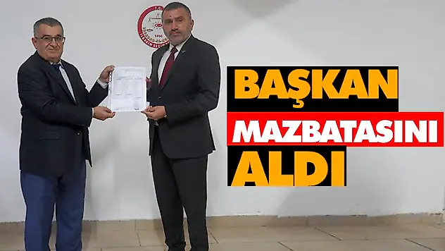 Başkan Mazbatasını Aldı