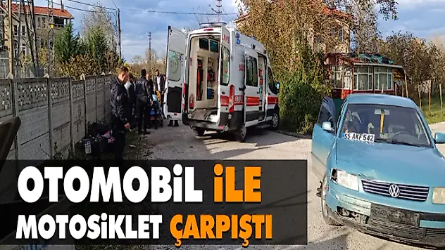 Otomobil İle Motosiklet Çarpıştı