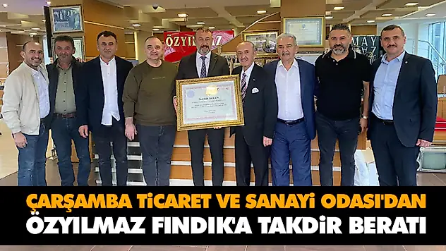 Özyılmaz Fındık'a Takdir Beratı