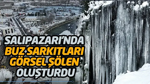 Salıpazarı'nda Buz Sarkıtları Görsel Şölen Oluşturdu