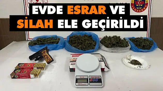 Evde Esrar Ve Silah Ele Geçirildi