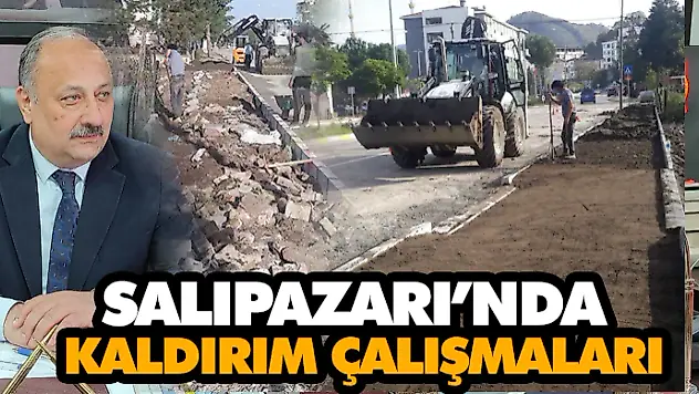 Salıpazarı'nda Kaldırım Çalışmaları