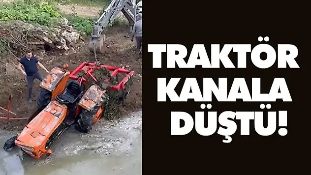 Traktör Kanala Düştü!