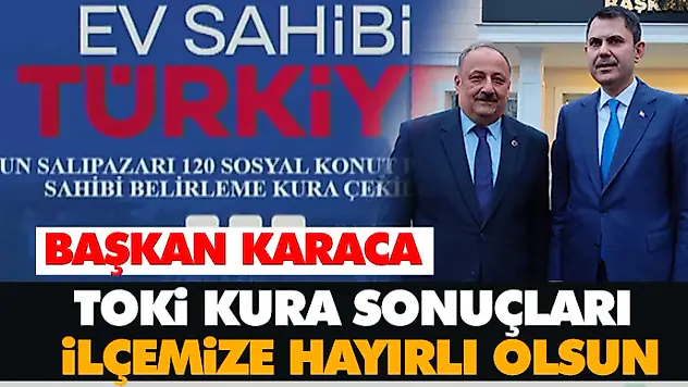 Başkan Karaca: 'Kura Sonuçları Hayırlı Olsun'