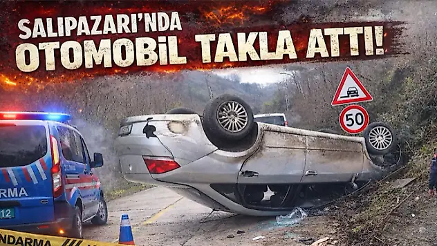 Salıpazarı'nda Otomobil Takla Attı! 2 Yaralı