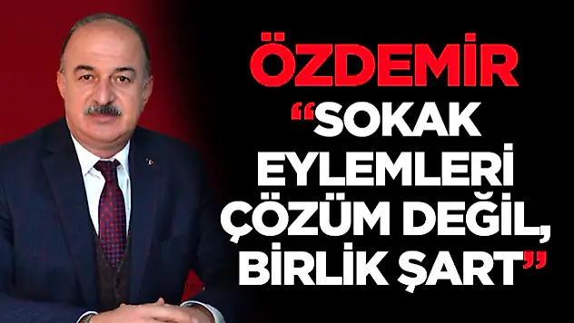 Özdemir, 'Sokak Eylemleri Çözüm Değil, Birlik Şart'