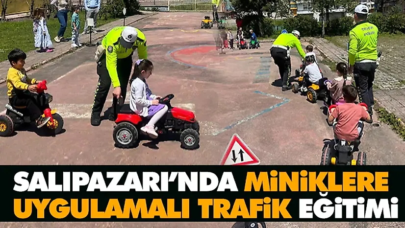 Salıpazarı'nda Miniklere Uygulamalı Trafik Eğitimi