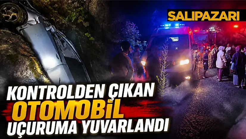 Kontrolden Çıkan Otomobil Uçuruma Yuvarlandı
