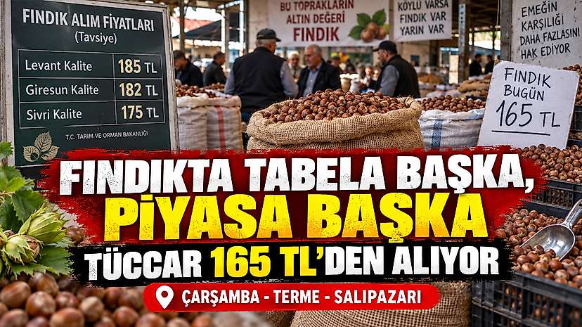 Fındıkta Tabela Başka, Piyasa Başka: Tüccar 165 TL’den Alıyor