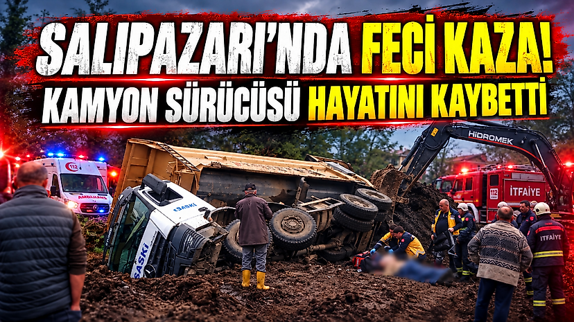 Salıpazarı'nda feci kaza! Kamyon sürücüsü hayatını kaybetti