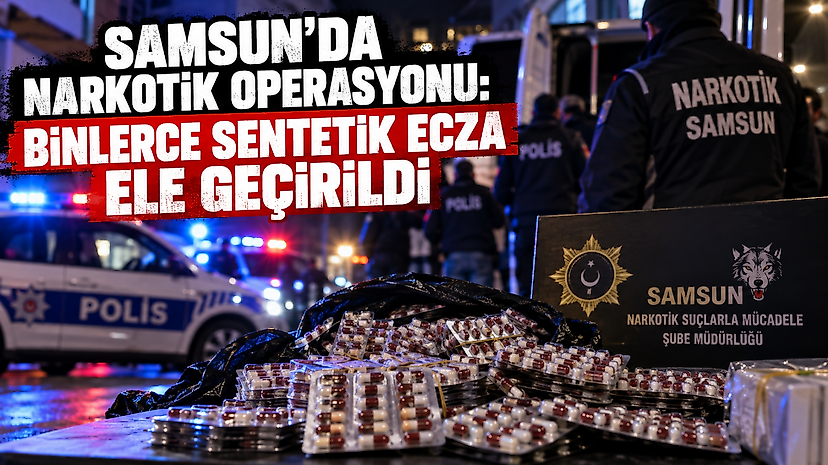 Samsun’da narkotik operasyonu: Binlerce sentetik ecza ele geçirildi