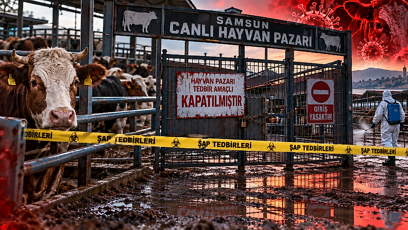 Samsun'da Canlı Hayvan Pazarına Şap Engeli! Kapılar Kapatıldı