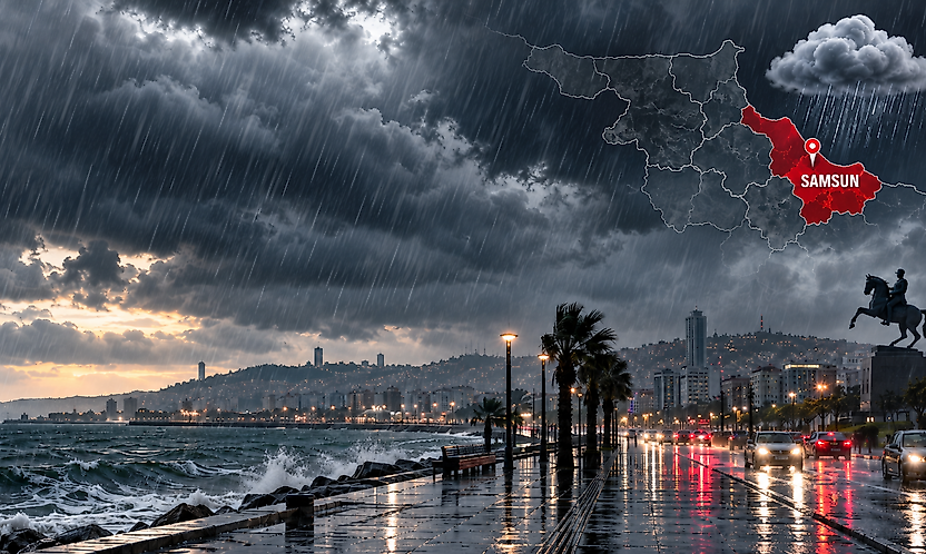 Samsun'da 29 Ekim Hava Durumu: 17 İlçeye Yağmur Uyarısı!