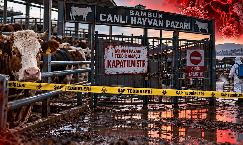 Samsun'da Canlı Hayvan Pazarına Şap Engeli! Kapılar Kapatıldı