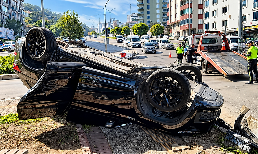 Samsun'da Kaza! Cip Devrildi, 1 Kişi Yaralı